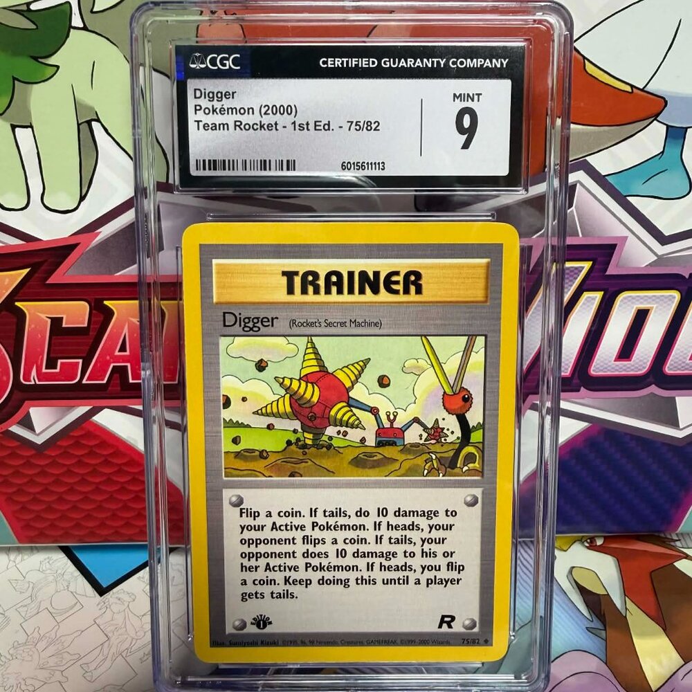 Pokemon Team Rocket Digger 75/82 1st Edition - CGC 9